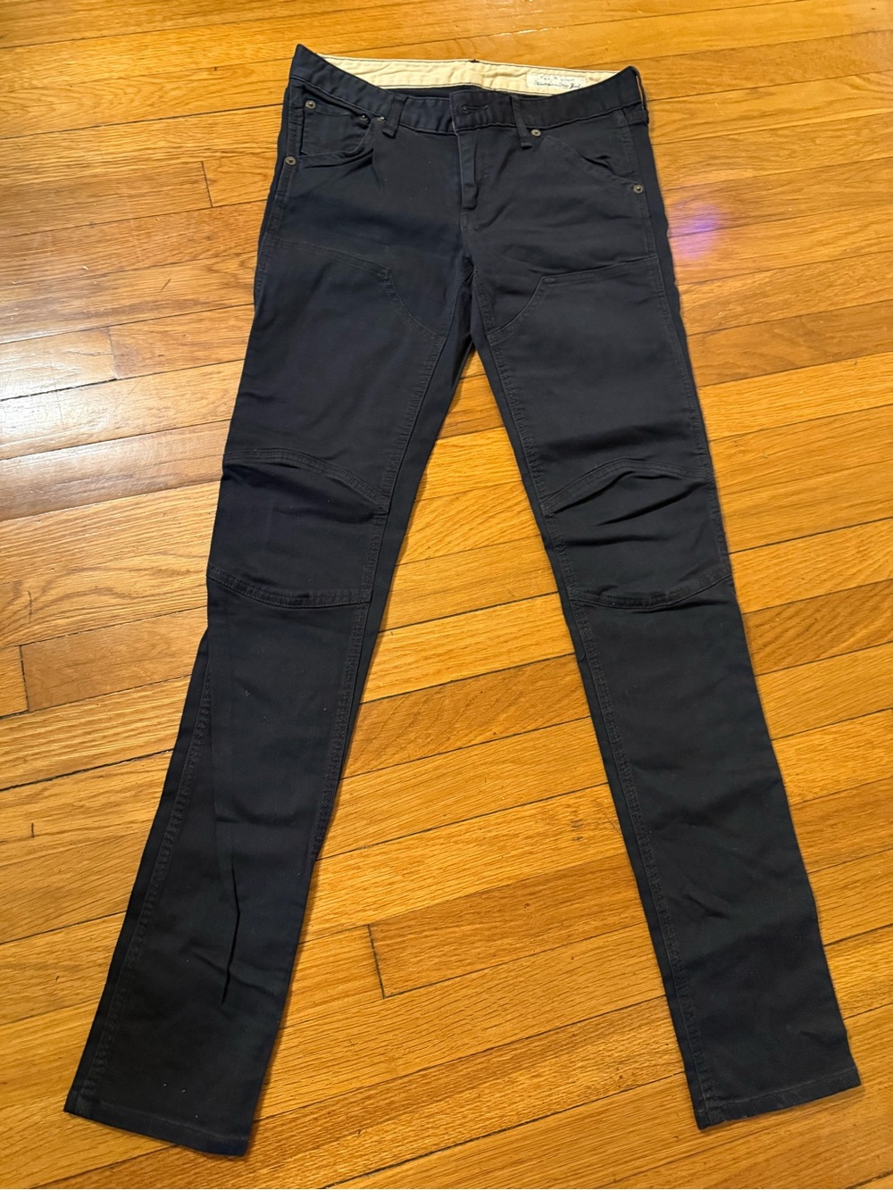 Rag & Bone New York Black Utility Pants Double Knee Workwear Stretch 30x31